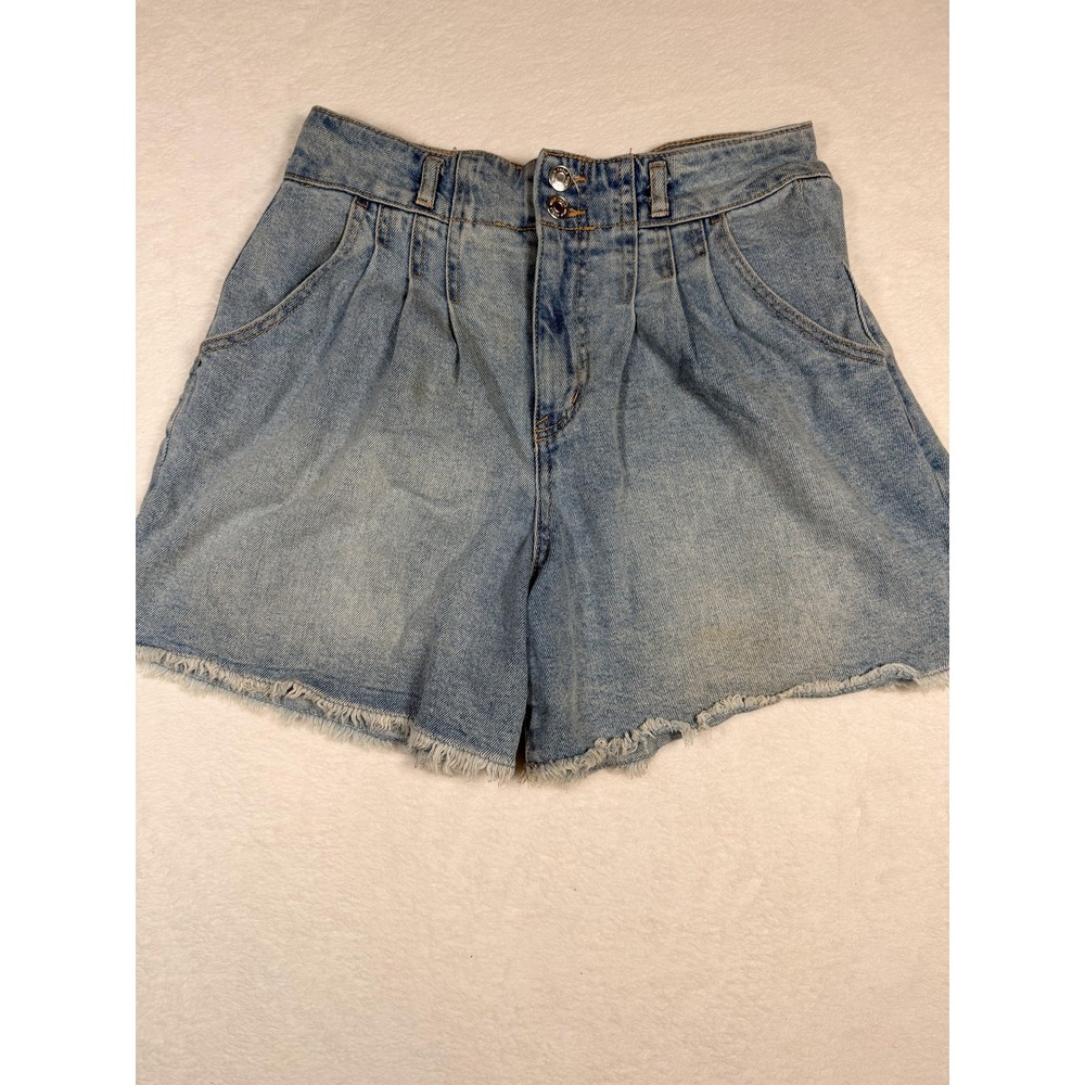 Wild Fable Denim Shorts Womens S Blue Highest Rise A-Line Cutoff Frayed Hem
